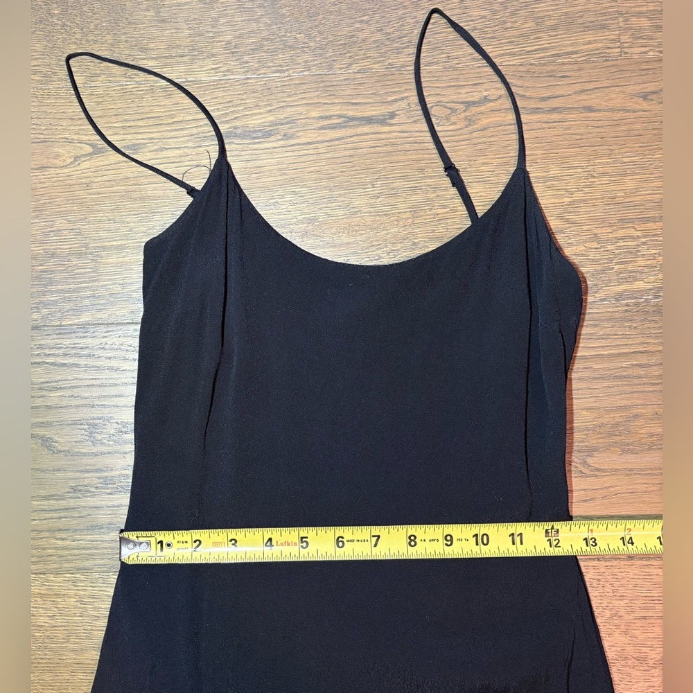 Aritzia Wilfred Affogato Spaghetti Straps Side Slit Midi Slip Dress Black Size 4 - Picture 8 of 14